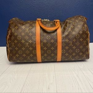 Authentic LV Louis Vuitton Monogram Keepall 45 Tote Travel Luggage Carryon Bag